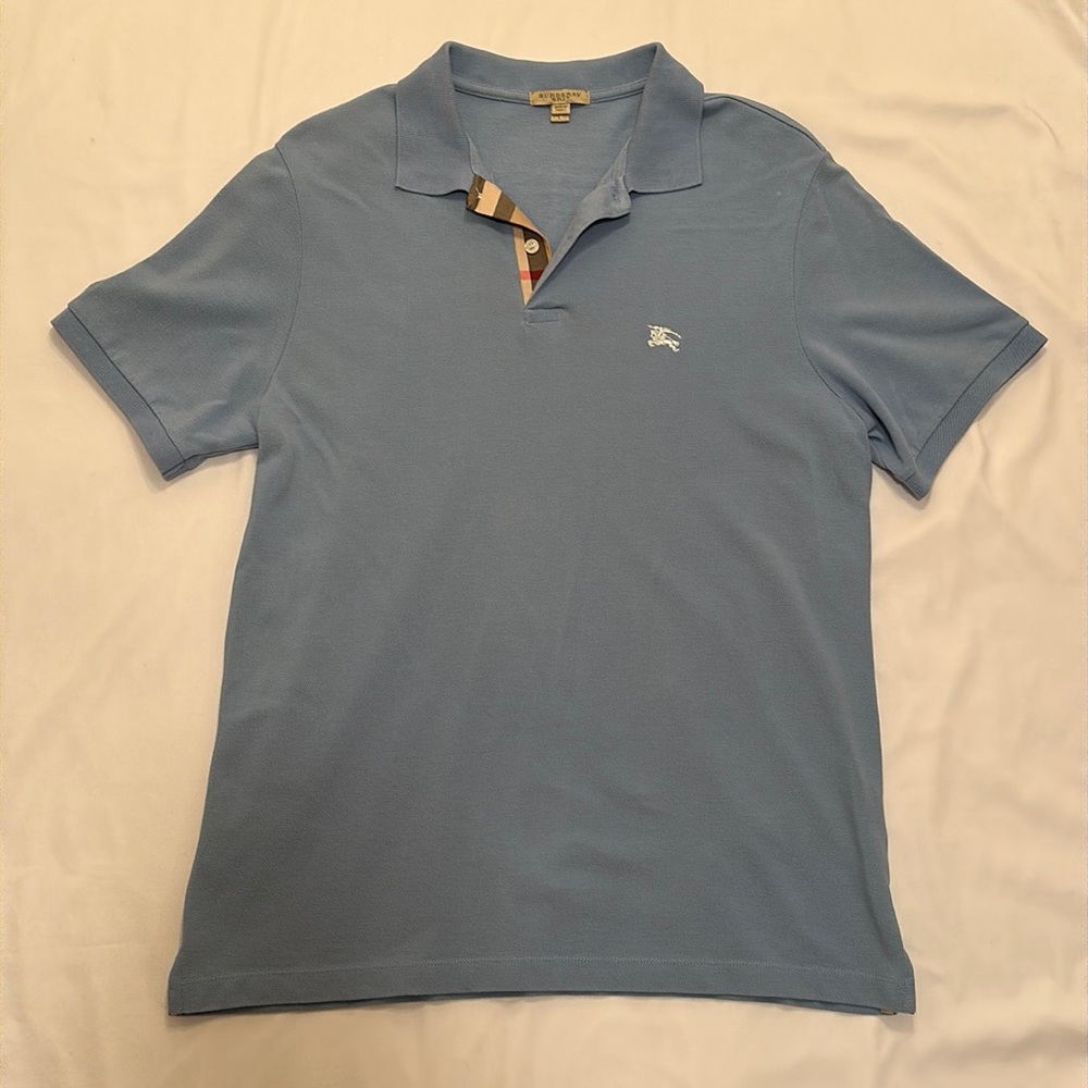Authentic Burberry Brit Men’s blue collared shirt size Large